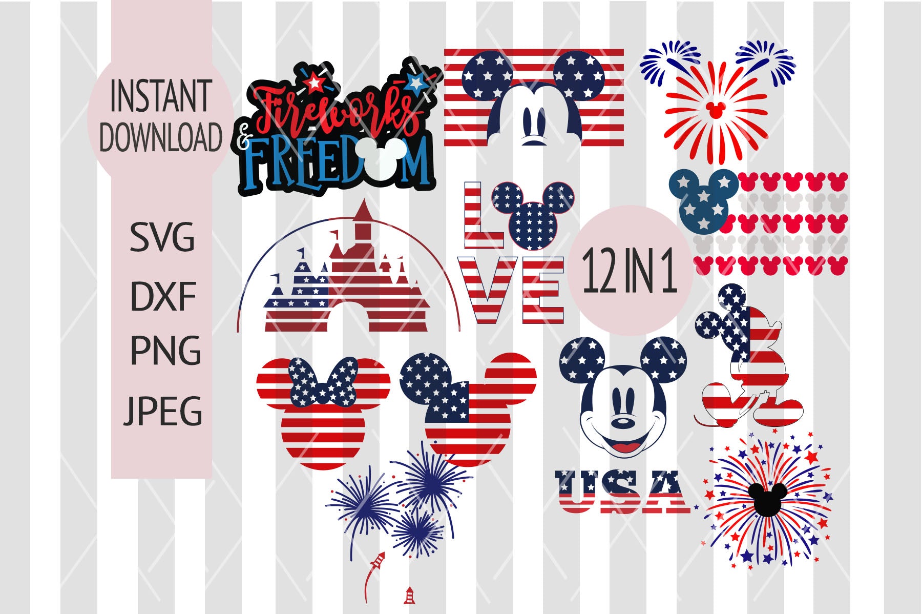 4th of july minnie mouse clipart