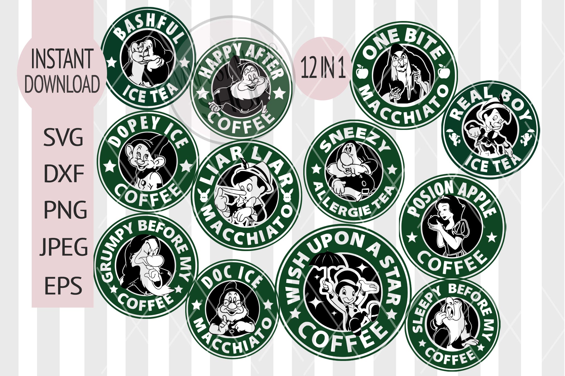 Disney Starbucks svg, Mickey Mouse Starbucks Minnie Mouse Starbucks Sv –  Main St Magic Shop