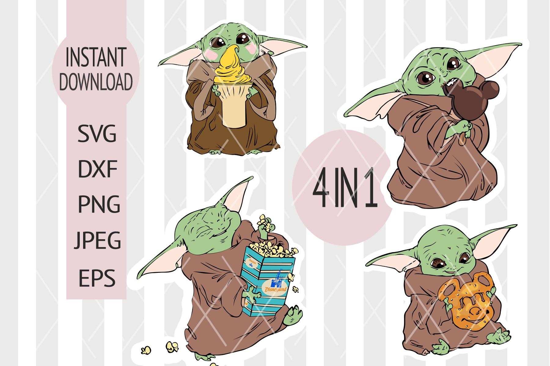 Buy Too cute Baby Yoda And Baby Stitch Svg Png files