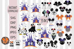 Disney Halloween SVG, Mickey Mouse SVG, Minnie Mouse SVG, Disney svg, Halloween svg, Disney svg file for Cricut, Disney Halloween svg file