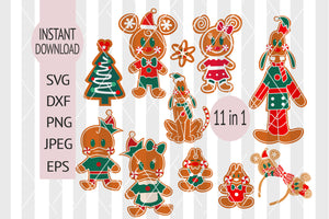 Disney Christmas SVG / Mickey & Minnie Mouse / Disneyland Castle Silhouette, Winter with Snowflakes, Cut files for Cricut Dxf Png Eps