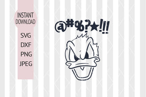Donald Duck - 6 stomping off angry pissed off annoyed Disney Digital Download pdf png eps svg dxf Cricut Silhouette Cut File Instant vector