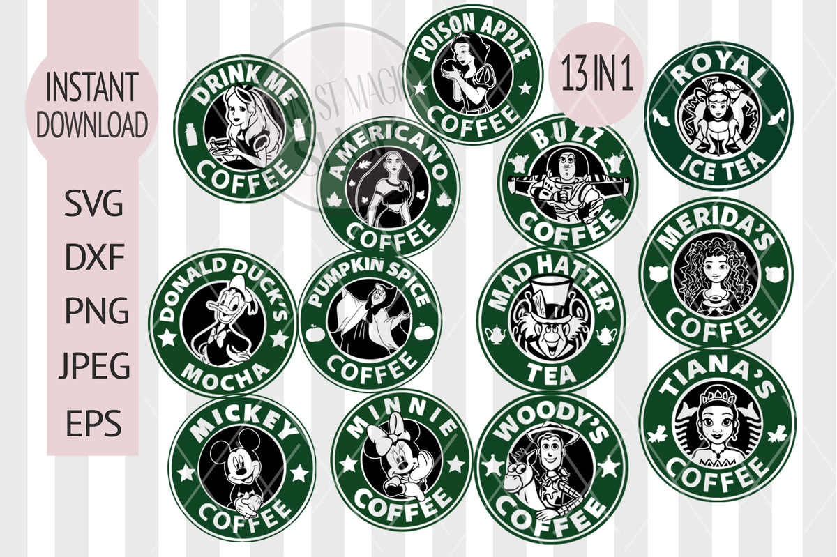 Disney Starbucks svg, Mickey Mouse Starbucks Minnie Mouse Starbucks Sv ...