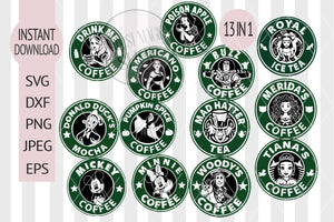 Disney Starbucks svg, Mickey Mouse Starbucks Minnie Mouse Starbucks Svg, Mickey SVG Minnie SVG, Disney svg, Starbucks, Silhouette, Cricut