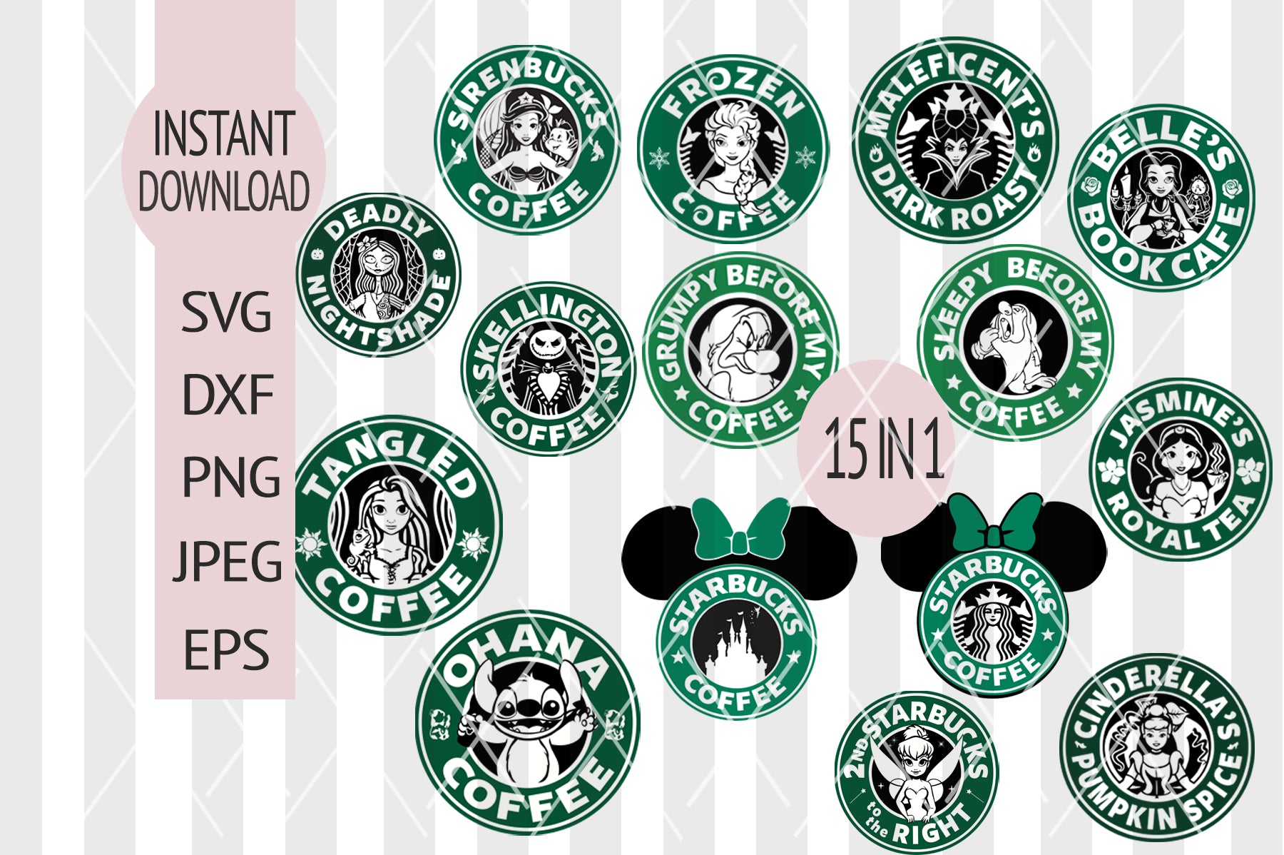 Disney Starbucks svg, Mickey Mouse Starbucks Minnie Mouse Starbucks Sv –  Main St Magic Shop