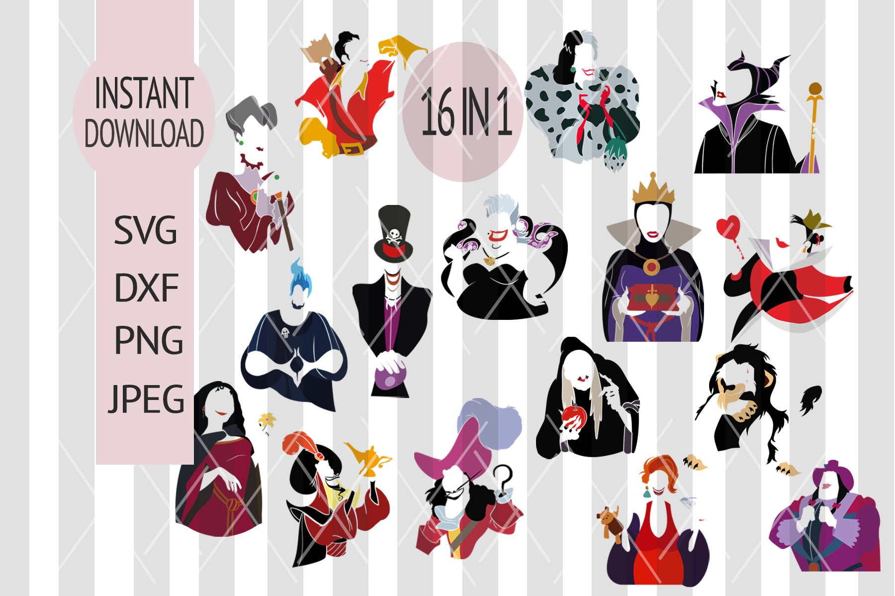 Disney Villains Bundle svg, Disney Villains svg, Disney Villains cricu ...